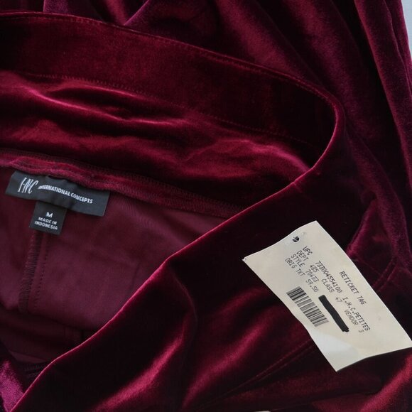 I.N.C. International Concepts Burgundy Velvet Skinny Pants NWT - Picture 8 of 8